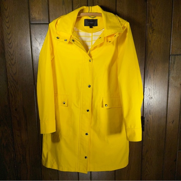 J. Crew Jackets & Blazers - J. Crew Bright Yellow Rain Jacket / Trench Coat (S)